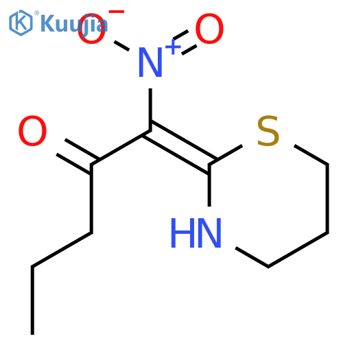 2-Pentanone, 1-nitro-1-(tetrahydro-2H-1,3-thiazin-2-ylidene)- structure