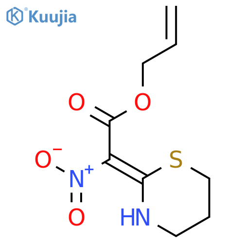 ACETIC ACID, NITRO(TETRAHYDRO-2H-1,3-THIAZIN-2-YLIDENE)-, 2-PROPENYL ESTER structure