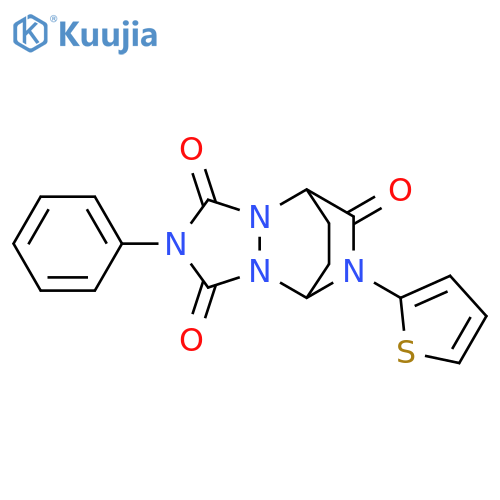 5,8-Ethano-1H-[1,2,4]triazolo[1,2-a][1,2,4]triazine-1,3,7(2H,8H)-trione,dihydro-2-phenyl-6-(2-thienyl)- structure