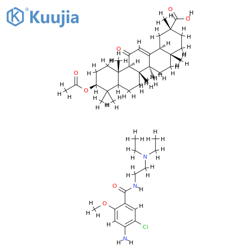 (2r,4as,6ar,6as,6br,10s,12as,14bs)-10-acetyloxy-2,4a,6a,6b,9,9,12a-heptamethyl-13-oxo-3,4,5,6,6a,7,8,8a,10,11,12,14b-dodecahydro-1h-picene-2-carboxylic Acid;4-amino-5-chloro-n-[2-(diethylamino)ethyl]-2-methoxybenzamide structure