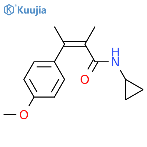 (2Z)-N-cyclopropyl-3-(4-methoxyphenyl)-2-methylbut-2-enamide structure