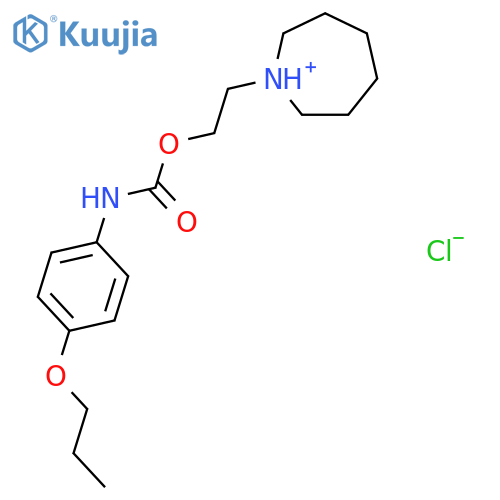 1-(2-{[(4-propoxyphenyl)carbamoyl]oxy}ethyl)azepanium chloride structure