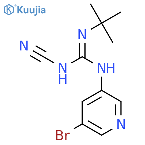 1-(5-bromopyridin-3-yl)-2-tert-butyl-3-cyanoguanidine structure