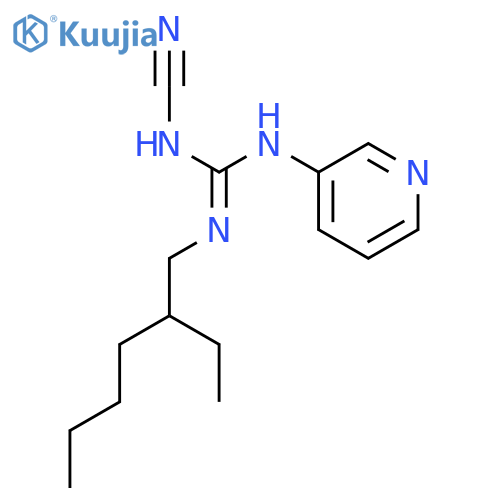1-cyano-2-(2-ethylhexyl)-3-pyridin-3-ylguanidine structure
