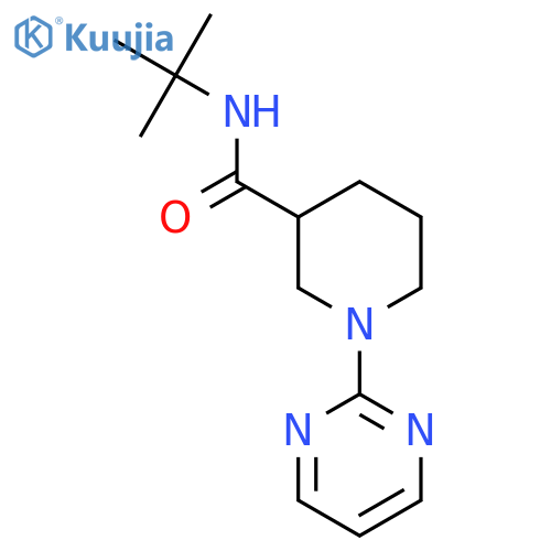 N-tert-butyl-1-(pyrimidin-2-yl)piperidine-3-carboxamide structure
