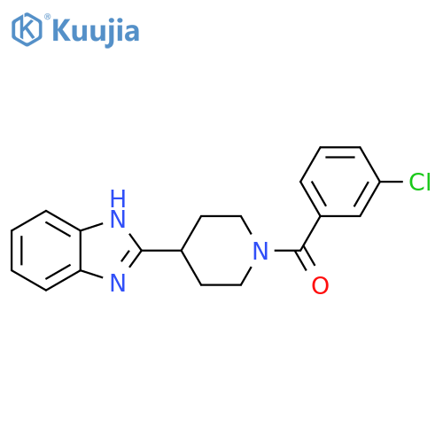2-1-(3-chlorobenzoyl)piperidin-4-yl-1H-1,3-benzodiazole structure