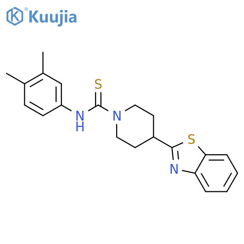 1-Piperidinecarbothioamide,4-(2-benzothiazolyl)-N-(3,4-dimethylphenyl)-(9CI) structure