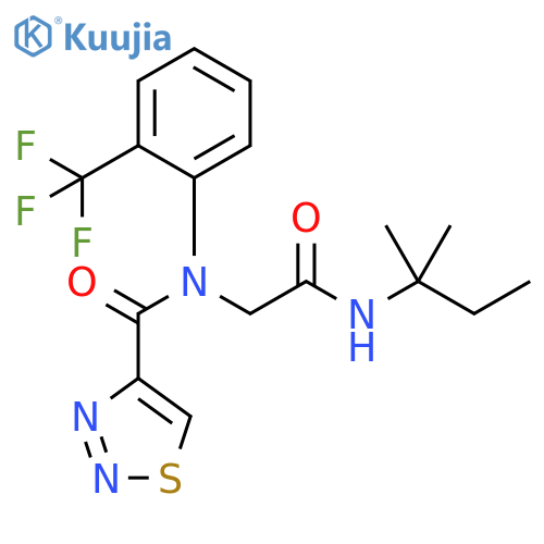 1,2,3-Thiadiazole-4-carboxamide,N-[2-[(1,1-dimethylpropyl)amino]-2-oxoethyl]-N-[2-(trifluoromethyl)phenyl]-(9CI) structure