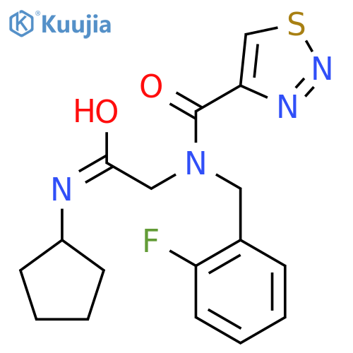 1,2,3-Thiadiazole-4-carboxamide,N-[2-(cyclopentylamino)-2-oxoethyl]-N-[(2-fluorophenyl)methyl]-(9CI) structure
