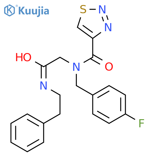 1,2,3-Thiadiazole-4-carboxamide,N-[(4-fluorophenyl)methyl]-N-[2-oxo-2-[(2-phenylethyl)amino]ethyl]-(9CI) structure