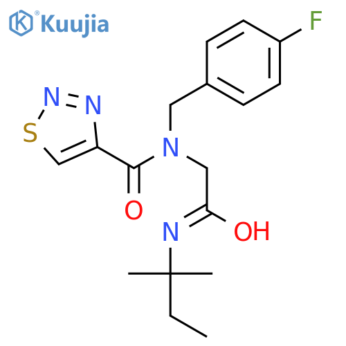 1,2,3-Thiadiazole-4-carboxamide,N-[2-[(1,1-dimethylpropyl)amino]-2-oxoethyl]-N-[(4-fluorophenyl)methyl]-(9CI) structure