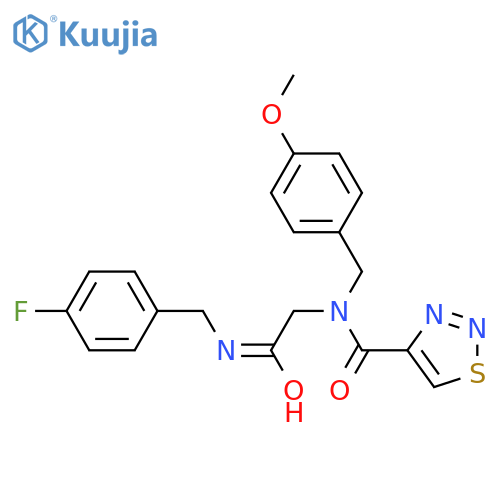 1,2,3-Thiadiazole-4-carboxamide,N-[2-[[(4-fluorophenyl)methyl]amino]-2-oxoethyl]-N-[(4-methoxyphenyl)methyl]-(9CI) structure