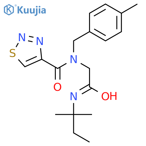 1,2,3-Thiadiazole-4-carboxamide,N-[2-[(1,1-dimethylpropyl)amino]-2-oxoethyl]-N-[(4-methylphenyl)methyl]-(9CI) structure
