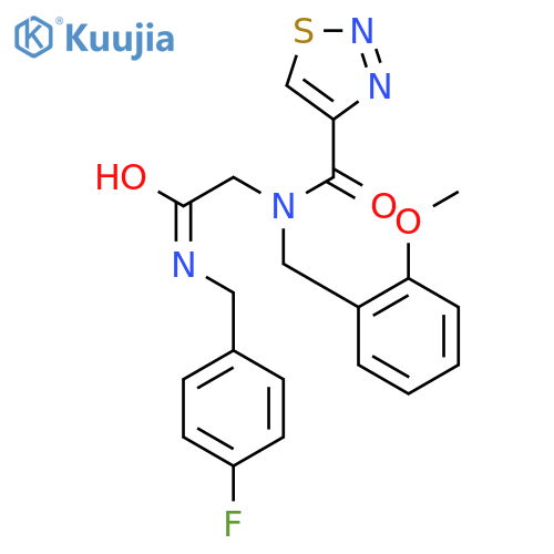 1,2,3-Thiadiazole-4-carboxamide,N-[2-[[(4-fluorophenyl)methyl]amino]-2-oxoethyl]-N-[(2-methoxyphenyl)methyl]-(9CI) structure