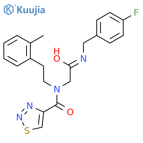 1,2,3-Thiadiazole-4-carboxamide,N-[2-[[(4-fluorophenyl)methyl]amino]-2-oxoethyl]-N-[2-(2-methylphenyl)ethyl]-(9CI) structure