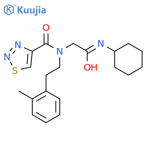 1,2,3-Thiadiazole-4-carboxamide,N-[2-(cyclohexylamino)-2-oxoethyl]-N-[2-(2-methylphenyl)ethyl]-(9CI) structure