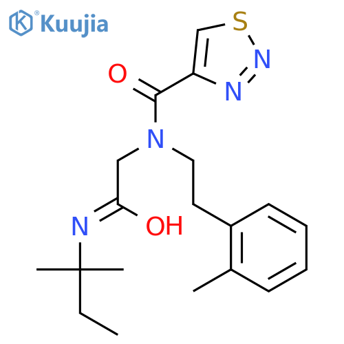 1,2,3-Thiadiazole-4-carboxamide,N-[2-[(1,1-dimethylpropyl)amino]-2-oxoethyl]-N-[2-(2-methylphenyl)ethyl]-(9CI) structure