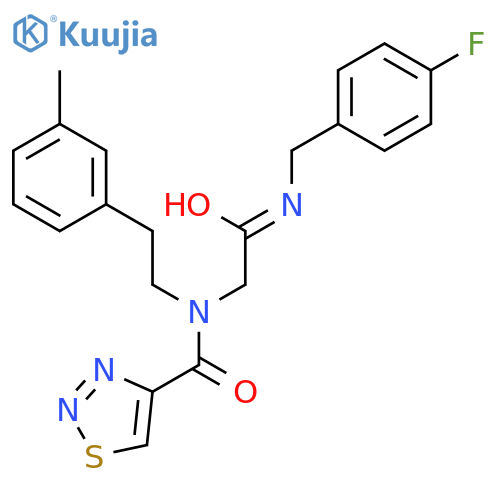 1,2,3-Thiadiazole-4-carboxamide,N-[2-[[(4-fluorophenyl)methyl]amino]-2-oxoethyl]-N-[2-(3-methylphenyl)ethyl]-(9CI) structure