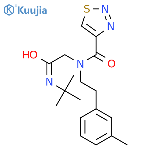 1,2,3-Thiadiazole-4-carboxamide,N-[2-[(1,1-dimethylethyl)amino]-2-oxoethyl]-N-[2-(3-methylphenyl)ethyl]-(9CI) structure