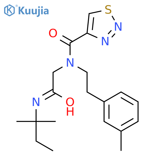 1,2,3-Thiadiazole-4-carboxamide,N-[2-[(1,1-dimethylpropyl)amino]-2-oxoethyl]-N-[2-(3-methylphenyl)ethyl]-(9CI) structure