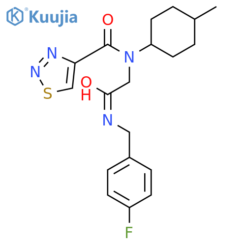 1,2,3-Thiadiazole-4-carboxamide,N-[2-[[(4-fluorophenyl)methyl]amino]-2-oxoethyl]-N-(4-methylcyclohexyl)-(9CI) structure