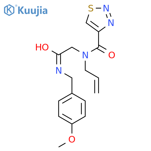 1,2,3-Thiadiazole-4-carboxamide,N-[2-[[(4-methoxyphenyl)methyl]amino]-2-oxoethyl]-N-2-propenyl-(9CI) structure