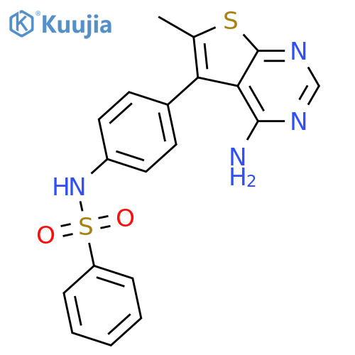 Benzenesulfonamide,N-[4-(4-amino-6-methylthieno[2,3-d]pyrimidin-5-yl)phenyl]- structure