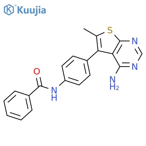 Benzamide, N-[4-(4-amino-6-methylthieno[2,3-d]pyrimidin-5-yl)phenyl]- structure