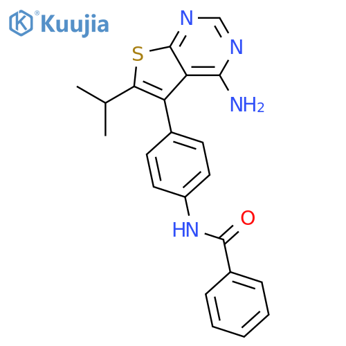 Benzamide,N-[4-[4-amino-6-(1-methylethyl)thieno[2,3-d]pyrimidin-5-yl]phenyl]- structure