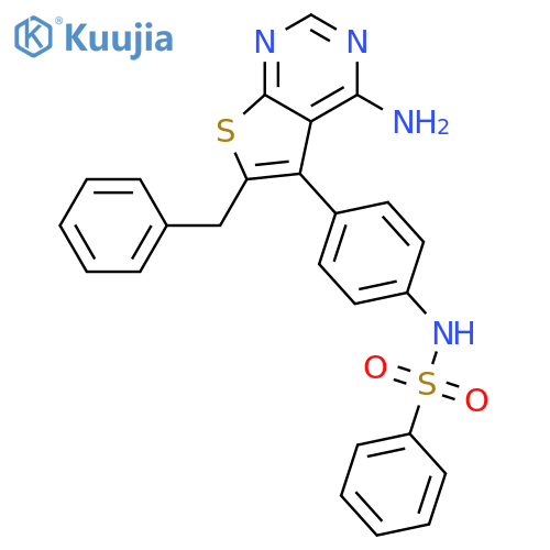 Benzenesulfonamide,N-[4-[4-amino-6-(phenylmethyl)thieno[2,3-d]pyrimidin-5-yl]phenyl]- structure