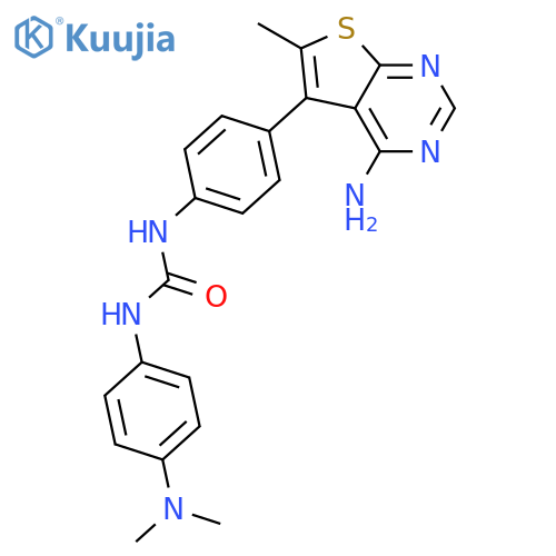 Urea,N-[4-(4-amino-6-methylthieno[2,3-d]pyrimidin-5-yl)phenyl]-N'-[4-(dimethylamino)phenyl]- structure