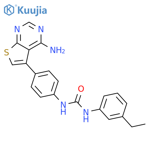 Urea,N-[4-(4-aminothieno[2,3-d]pyrimidin-5-yl)phenyl]-N'-(3-ethylphenyl)- structure