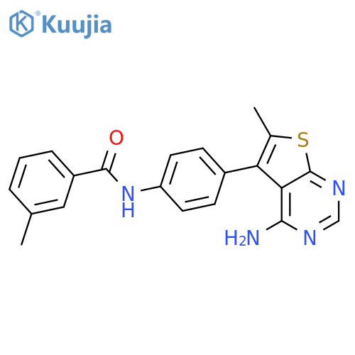 Benzamide,N-[4-(4-amino-6-methylthieno[2,3-d]pyrimidin-5-yl)phenyl]-3-methyl- structure