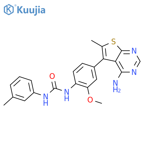 Urea,N-[4-(4-amino-6-methylthieno[2,3-d]pyrimidin-5-yl)-2-methoxyphenyl]-N'-(3-methylphenyl)- structure