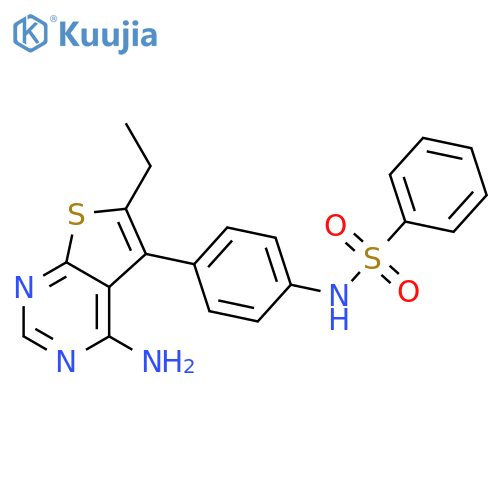 Benzenesulfonamide,N-[4-(4-amino-6-ethylthieno[2,3-d]pyrimidin-5-yl)phenyl]- structure