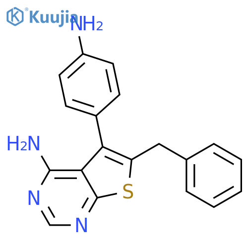 Thieno[2,3-d]pyrimidin-4-amine, 5-(4-aminophenyl)-6-(phenylmethyl)- structure