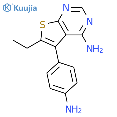 Thieno[2,3-d]pyrimidin-4-amine, 5-(4-aminophenyl)-6-ethyl- structure