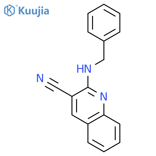 3-QUINOLINECARBONITRILE, 2-[(PHENYLMETHYL)AMINO]- structure