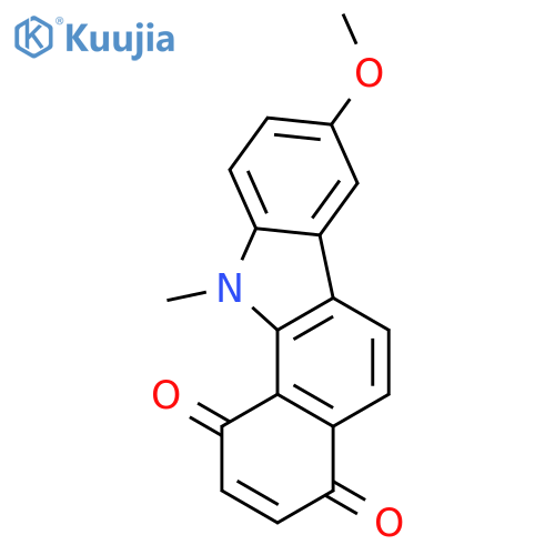 1H-Benzo[a]carbazole-1,4(11H)-dione, 8-methoxy-11-methyl- structure
