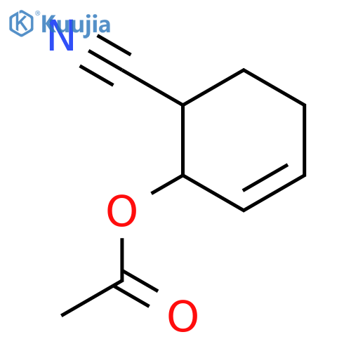 3-Cyclohexene-1-carbonitrile, 2-(acetyloxy)-, cis- structure