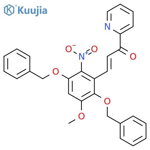 2-Propen-1-one,3-[3-methoxy-6-nitro-2,5-bis(phenylmethoxy)phenyl]-1-(2-pyridinyl)- structure