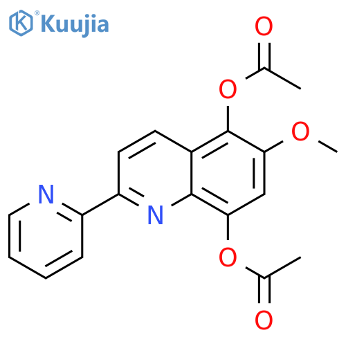 5,8-Quinolinediol, 6-methoxy-2-(2-pyridinyl)-, diacetate (ester) structure
