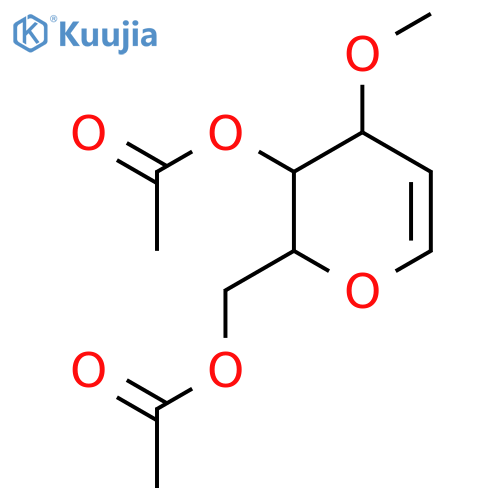 (3-acetyloxy-4-methoxy-3,4-dihydro-2H-pyran-2-yl)methyl acetate structure