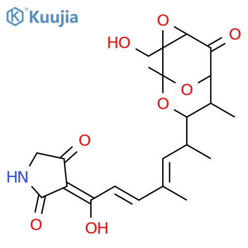 5-hydroxy-4-{(2E,4E)-6-[2-(hydroxymethyl)-1,7-dimethyl-5-oxo-3,9,10-trioxatricyclo[4.3.1.0~2,4~]dec-8-yl]-4-methylhepta-2,4-dienoyl}-1,2-dihydro-3H-pyrrol-3-one (non-preferred name) structure