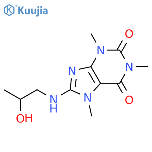 8-[(2-hydroxypropyl)amino]-1,3,7-trimethyl-3,7-dihydro-1H-purine-2,6-dione structure