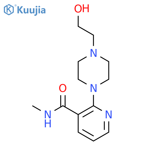 3-Pyridinecarboxamide, 2-[4-(2-hydroxyethyl)-1-piperazinyl]-N-methyl- structure