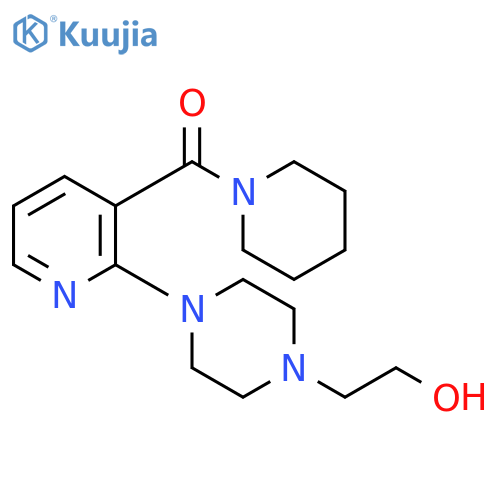 Piperidine, 1-[[2-[4-(2-hydroxyethyl)-1-piperazinyl]-3-pyridinyl]carbonyl]- structure