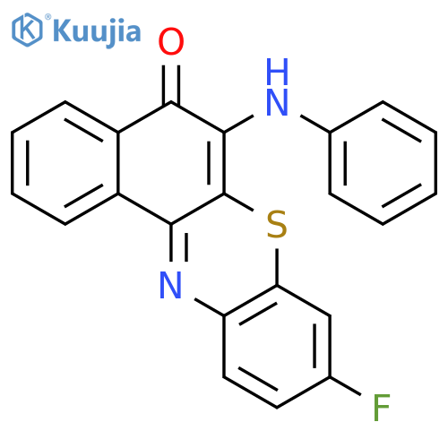 5H-Benzo[a]phenothiazin-5-one, 9-fluoro-6-(phenylamino)- structure
