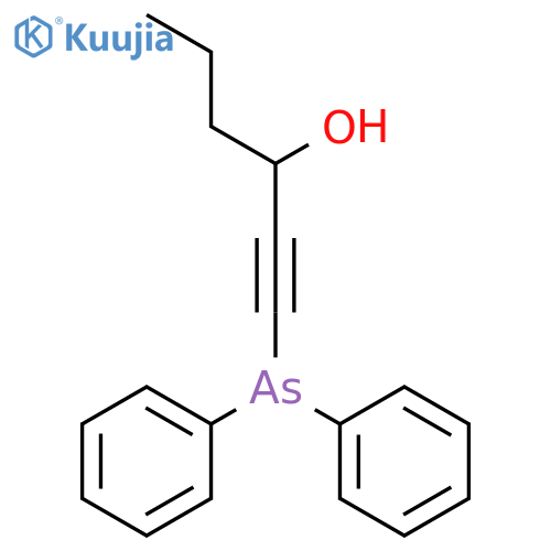 1-Hexyn-3-ol, 1-(diphenylarsino)- structure