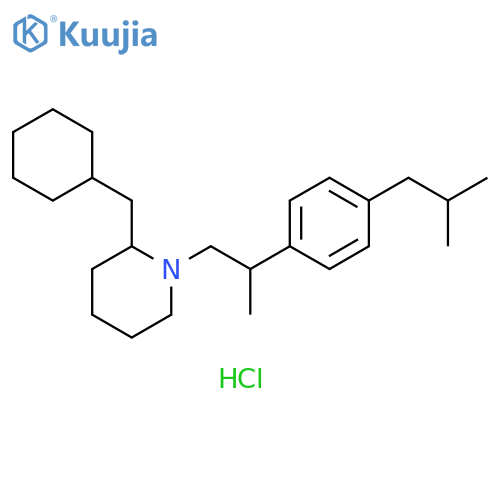 Piperidine, 2-(cyclohexylmethyl)-1-[2-[4-(2-methylpropyl)phenyl]propyl]-, hydrochloride (1:1) structure